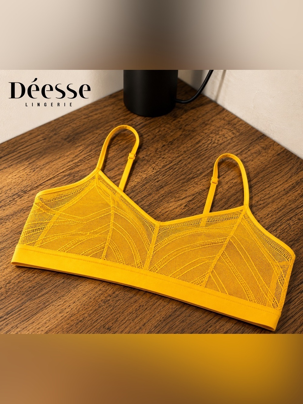 DÉESSE Yellow Mesh Bralette 4X